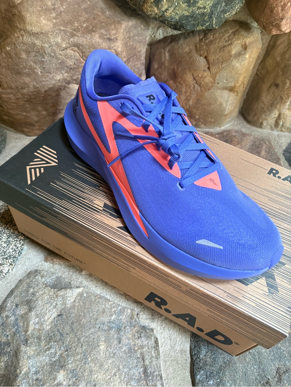 R.A.D. Men’s Blue and Coral Lightweight Athletic Runner